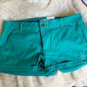 SO stretch low rise Teal shorts